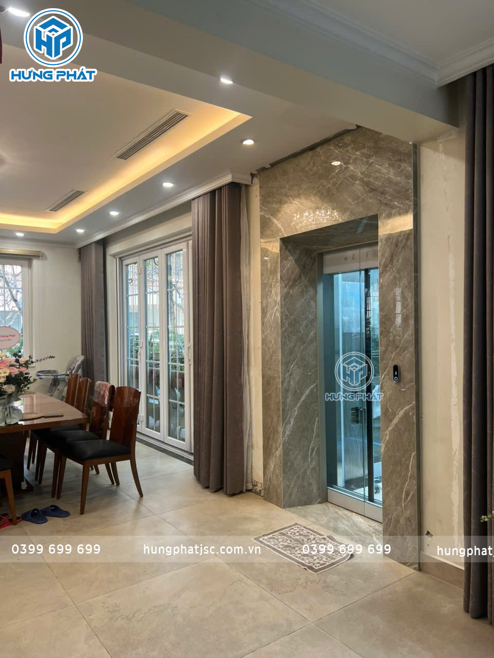 Lắp đặt thang máy lồng kính ngoài trời - Thang máy gia đình nhập khẩu tại KDT Spendora 1 Thang máy gia đình tại Spendora Hà Nội