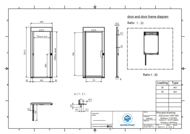 Top 7 bản vẽ thang máy gia đình tiêu chuẩn và cách đọc bản vẽ 5 Bản vẽ cửa thang máy