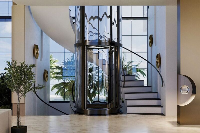 Thang máy trong lòng thang bộ