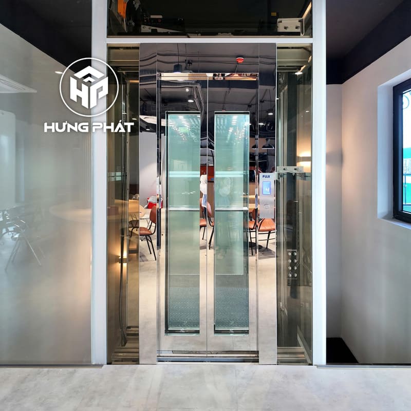 Hoàn thiện thang máy kính nhập khẩu Fuji - Cụm CN Minh Khai, Hưng Yên 8 Một góc khác của thang kính nhập khẩu Fuji
