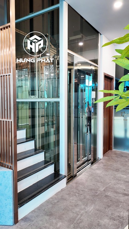 Hoàn thiện thang máy kính nhập khẩu Fuji - Cụm CN Minh Khai, Hưng Yên 7 Một góc khác của thang kính nhập khẩu Fuji